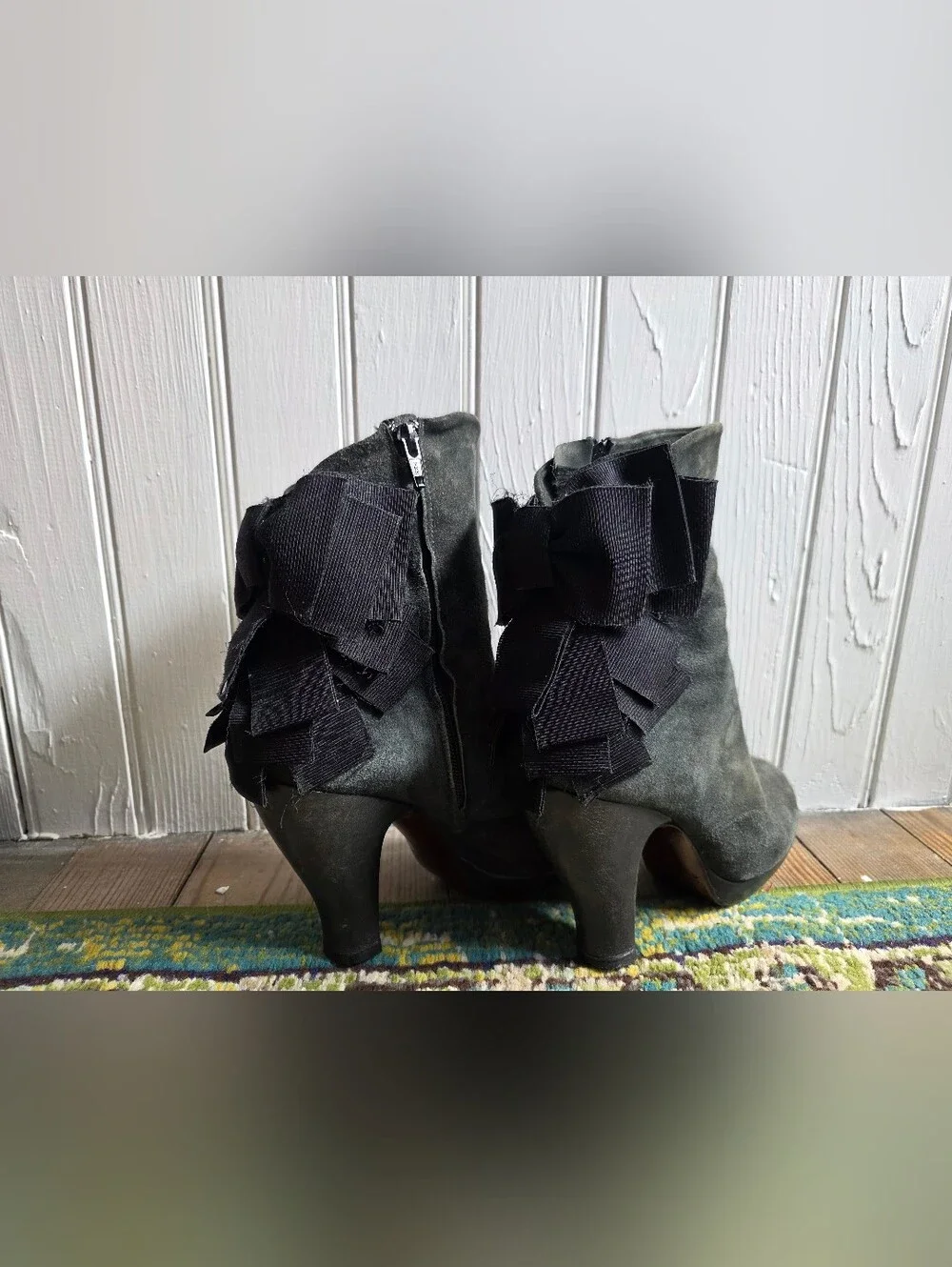 Chie Mihara Black Suede Ankle Booties